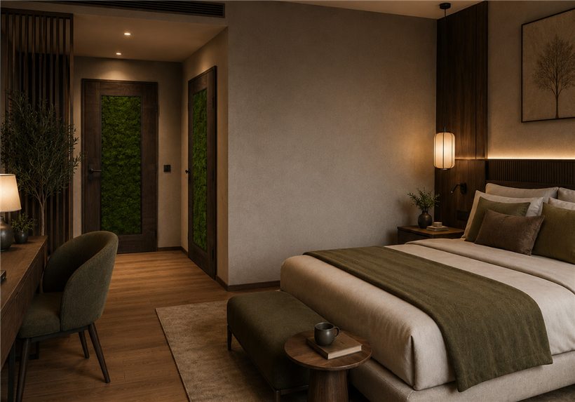 CasaMoa MoosTÜR in einem Hotelzimmer