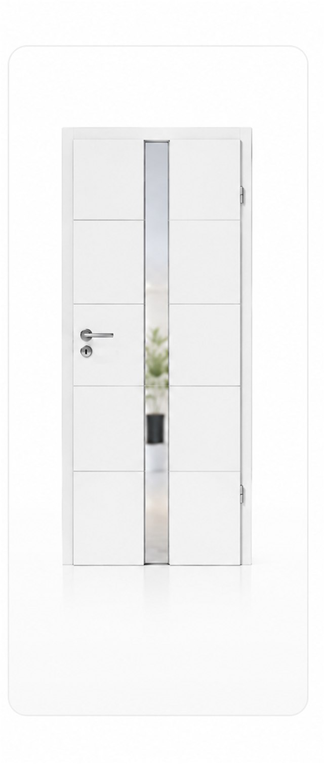 Innentür mit vertikalem Lichtausschnitt / Lichtbändern