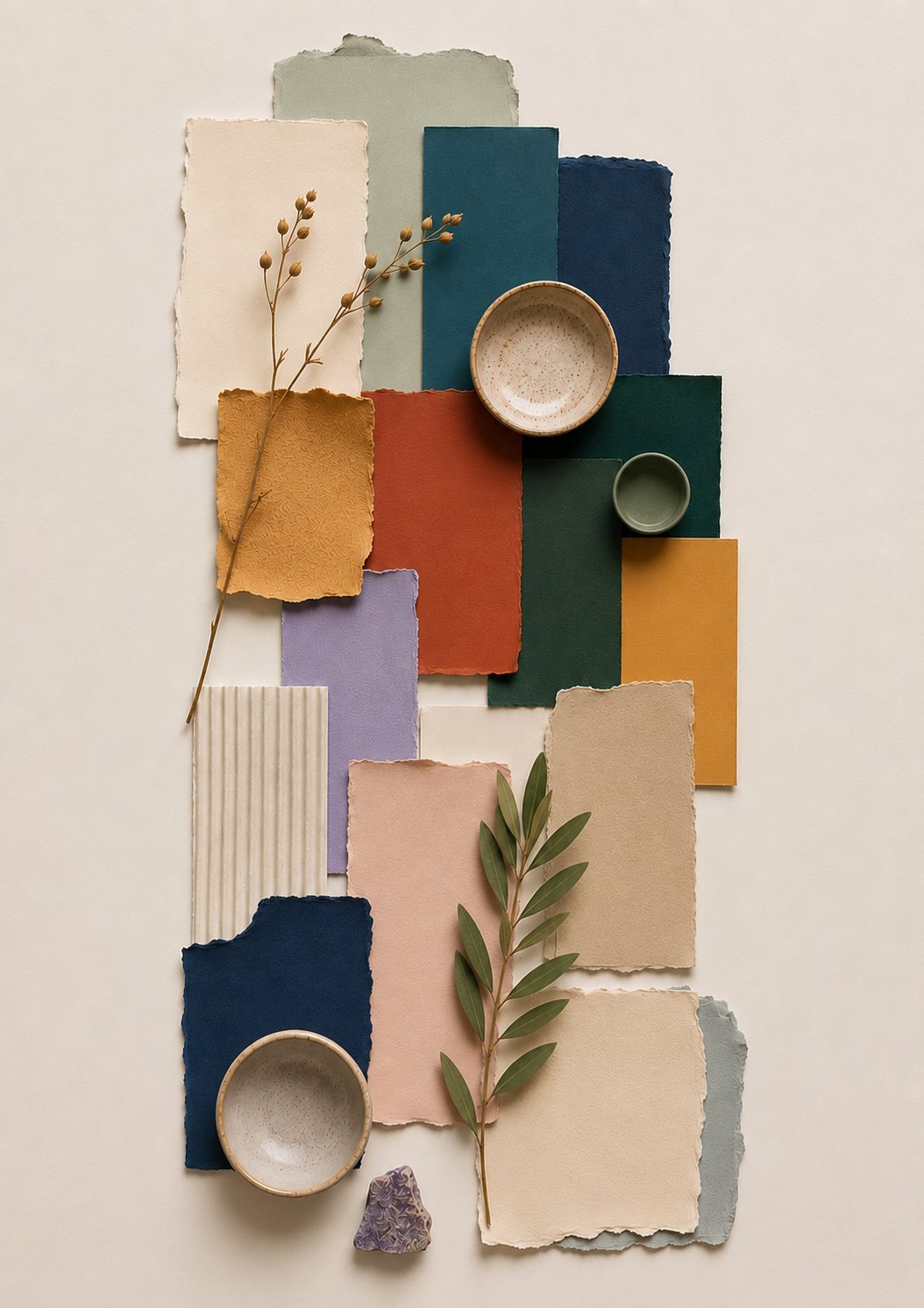 Material-Collage – Furniere, Lack und Struktur